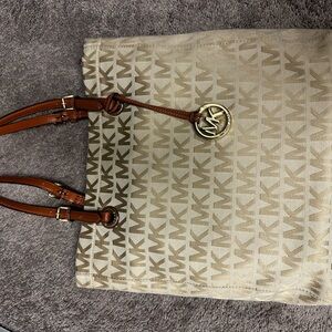 Michael Kors Tan Monogram Tote